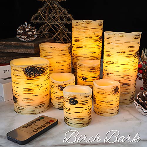 Crystal Club Led Flameless Candles With Remote, Battery Operated Flickering Led Candles With Timer, Real Wax Birch Bark Candle Lights For Home Bookcase Décor #TOP6
