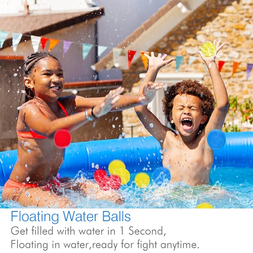 Lotus Hills 50 Reusable Water Balloons, Rapid Fill Water Balls For Pool, Water Bomb Splash Balls For Kids Outside, Summer Pool Games Fight Toys With Storage Bag, Floating Pool Balls, Trampoline Balls #TOP2