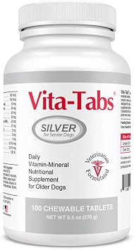 Silver - Vitamins, Minerals, Nutrients - Support for Senior Dog - Supplement for Healthy Bone, Joint, Energy, Immune System - 100 Chewable Tablets
