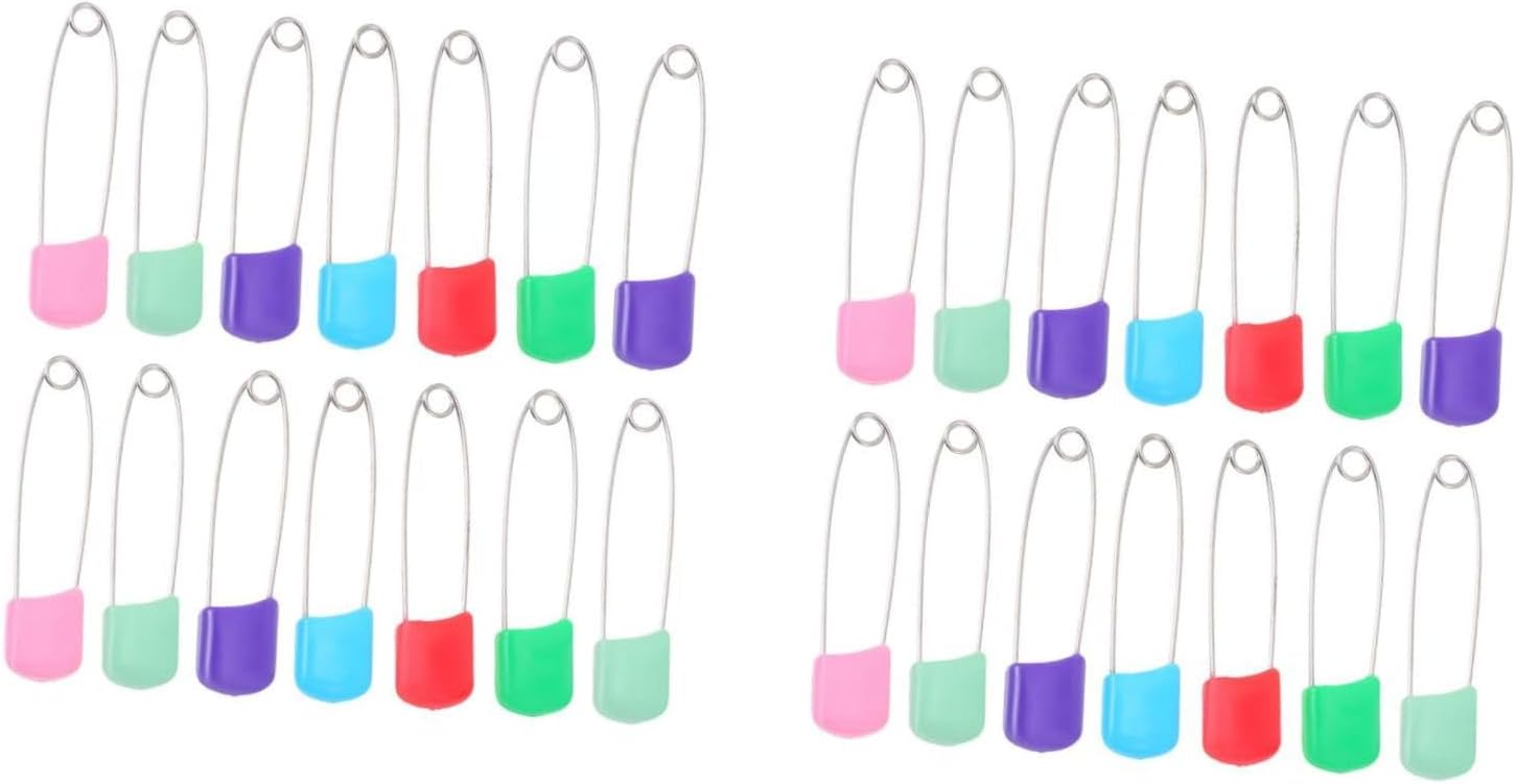 SEWACC 200pcs Assorted Color Nappy Safety Brooches for Newborn Boy Girl Durable Diaper Pins Versatile for Cloth Diapering Crafts More