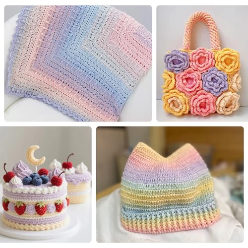 SIMEIQI 3 PCS Cake Yarn for Crocheting,100g Gradient Yarn for Making Colorful Crafts,Cotton and Acrylic Blended Crocheted Dolls, Scarves, Bags, Blankets and Other Handicrafts(Beige Khaki) by SIMEIQI - Image 7