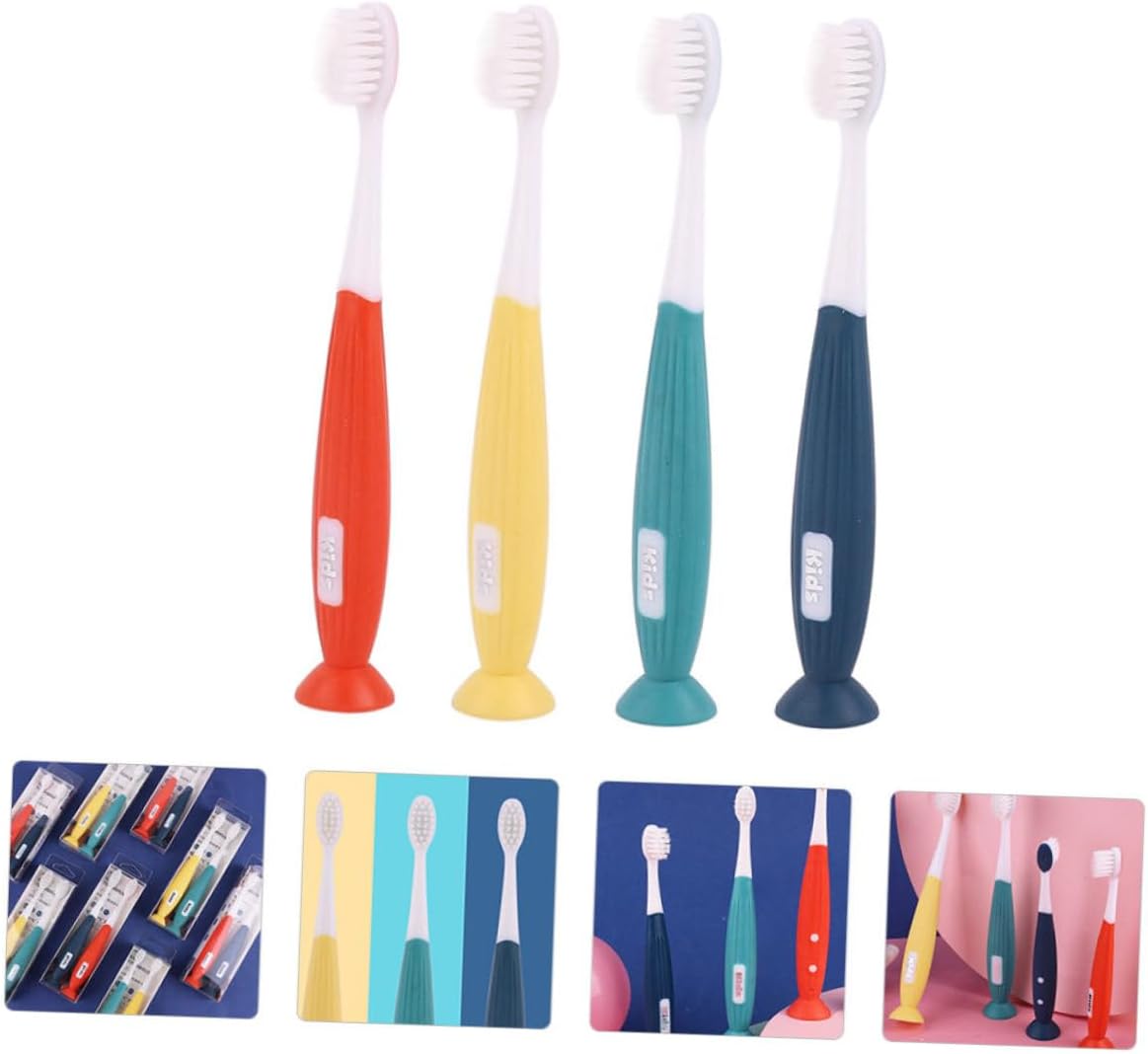 4pcs Soft Bristle Toothbrush for Ages Ergonomic Non-Slip Handle Adorable Cartoon Design Manual Dental Care Tool for Oral Hygiene at Home and Travel