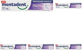 MENTADENT Protezione Famiglia Dentifricio Denti Sani e Forti 75ml (Confezione da 5)