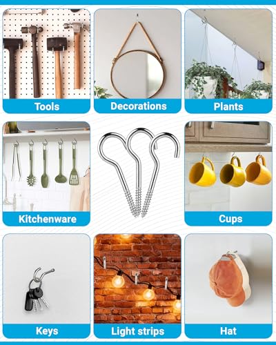 115 Stück schraubhaken klein, inklusive wandhaken zum schrauben und haken decke, ideal zum Aufhängen von Pflanzen, Tassen, Schlüssel oder Dekoration, einfache Montage für Zuhause, Büro oder Garten.