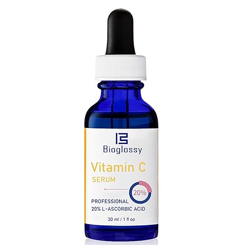 Bioglossy Suero de vitamina C al 20%, suero facial profesional de vitamina C antienvejecimiento, cuidado de la piel para mujeres, 1.0 fl oz 1 fl oz