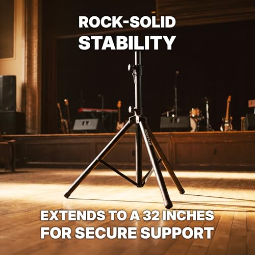 Image of Rockville RVES1 Pair Adjustable Tripod PA Speaker Stands with Carry Bag
