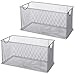 MyGift Silver Metal Mesh CD Storage Box, DVD Case Organizer with Handles - Holds Standard Jewel Sized CD Cases, Set of 2