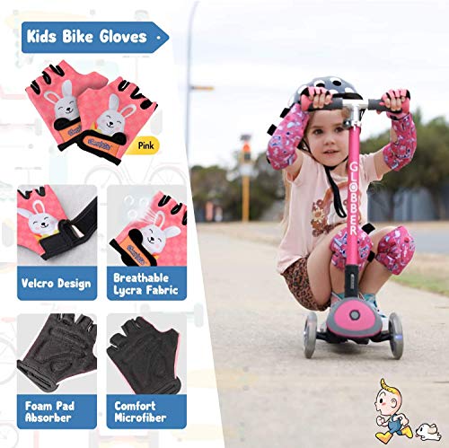 Knee Pads for Kids Knee and Elbow Pads Set I Toddler Knee Pads and Elbow Pads for Kids Age 2 3 4 5 Toddlers Protective Gear Set I Roller-Skating, Skateboard Knee Pads for Children Boy Girl - Thumbnail 4