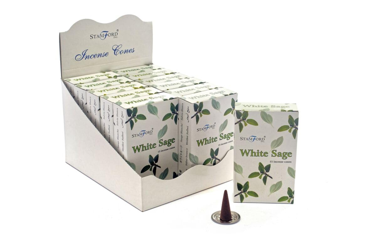 Stamford Incense Cones White Sage - 12 Packs x 15 Cones