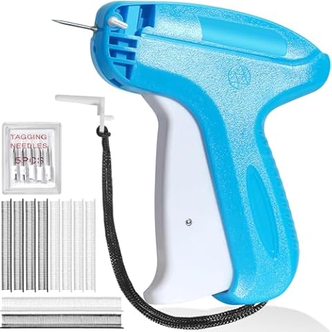 ANTAND Fine Stitch Gun Stitchy Quick Clothing Fixer for Clothes,Micro Tagging Gun for Clothing with 6 Fine Needles & 1000 Pcs Fasteners,Mini Speedy Sticky Sewing Hemming Tool (Sky Blue) Cover
