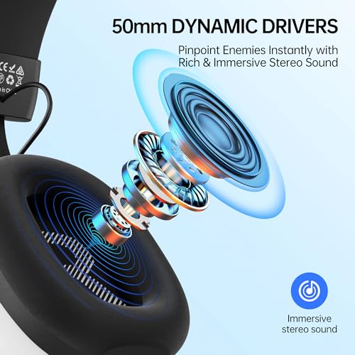 CASLSI Gaming Headsets with Mic for Xbox,PS4,PS5,Switch,PC,7.1 Surround Sound Gmaing Headphones with Noise Cancelling Microphone,50MM Dynamic Drivers, 3.5MM Audio Jack-White by CASLSI - Image 5