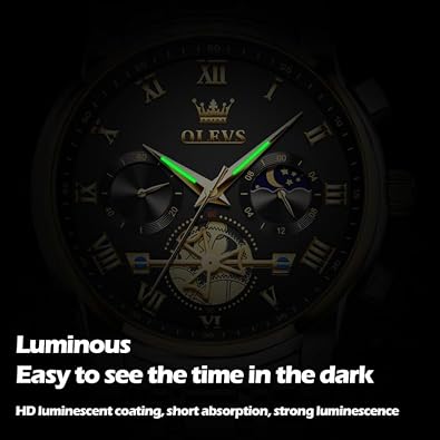 OLEVS Mens Watches Waterproof Stainless Steel Adjustable Bracelet Watch Quartz Analog Watch for Men Fashion Business Classic Mens's Wrist watch's Casual Watches Gold/Blue/Black/White/Face/Dial