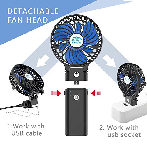 Handfan 2023 Upgraded 5200Mah Portable Handheld Fan Rechargeable Battery Operated, Small Personal Fan, Foldable Mini Desk Fan, Cooling Electric Fan For Travel, Outdoors, Indoors #TOP2