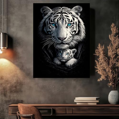 Cuadro de tigre blanco para transformar tu hogar en un espacio elegante y acogedor 5