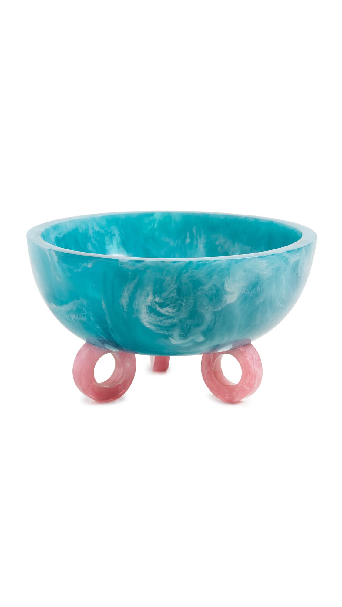 Tazón de disco Mustique Jonathan Adler turquesa y rosa de resina de diseño en talla única
