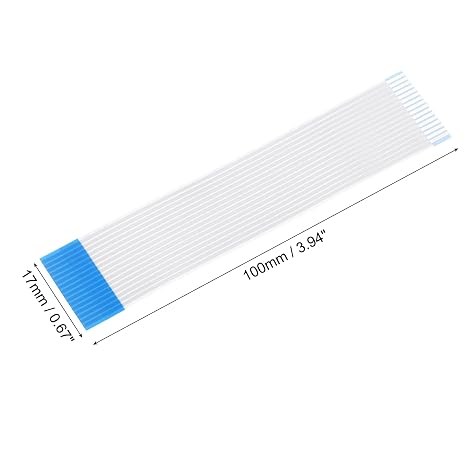 sourcing map Flexible Flat Cable, 100mm 1mm Pitch 16 Pins FPC FFC Flexible Ribbon Cable for LCD TV Car Audio DVD Player 5Pcs (B Type)