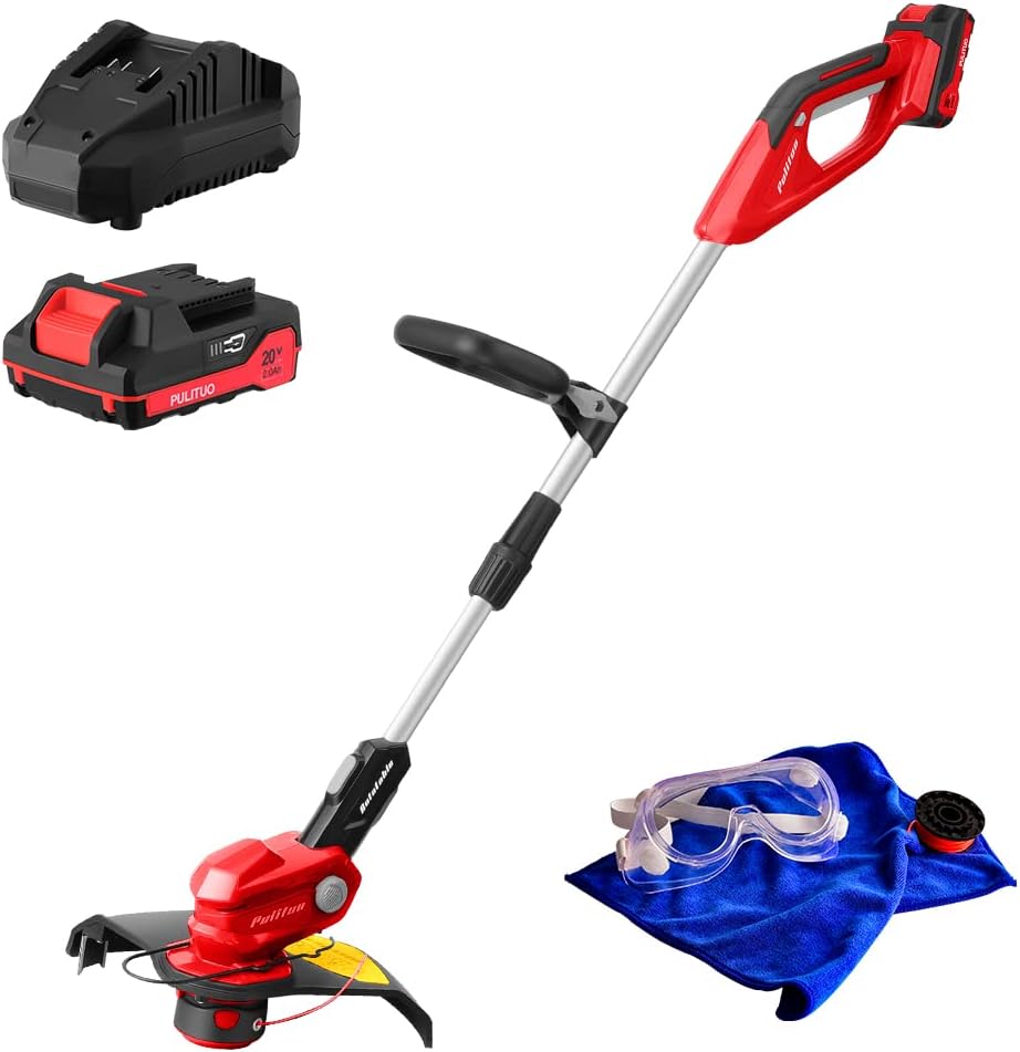 PULITUO 20V LiIon Cordless String Trimmer, Auto Feed