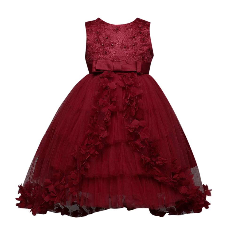 Hopscotch Girls Ruffle Embellished Sleeveless Party Midi Dress Hopscotch Girls Ruffle Embellished Sleeveless Party Midi Dress