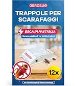Gerobug Trappole per Scarafaggi [12 Pezzi] – Trappole Adesive con Attrattivo – Senza Veleno – Anti Blatte e Scarafaggi per Casa, Cucina, Interni – Extra Forti