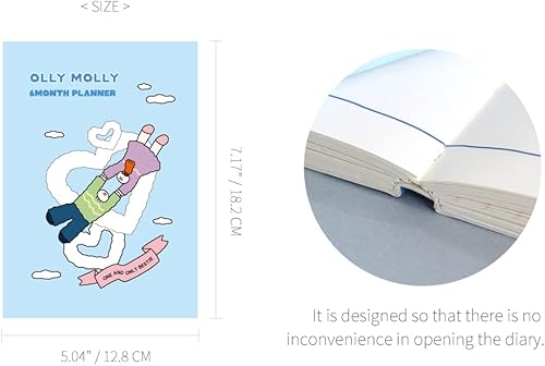 Miniatura 8 de Monolike Happy and Lucky Diary - Agenda de 6 meses, diseño de lavado de burbujas, planificador académico, planificador semanal y mensual, programador