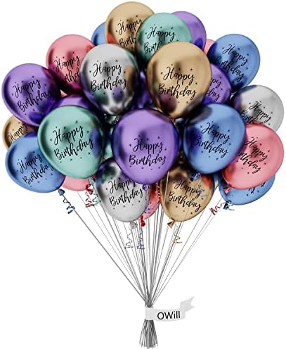OWill Blue Balloons,50 pcs 10 Inch Blue Balloons, Blue Balloons Latex Balloons for Wedding, Birthday,Party Decorations