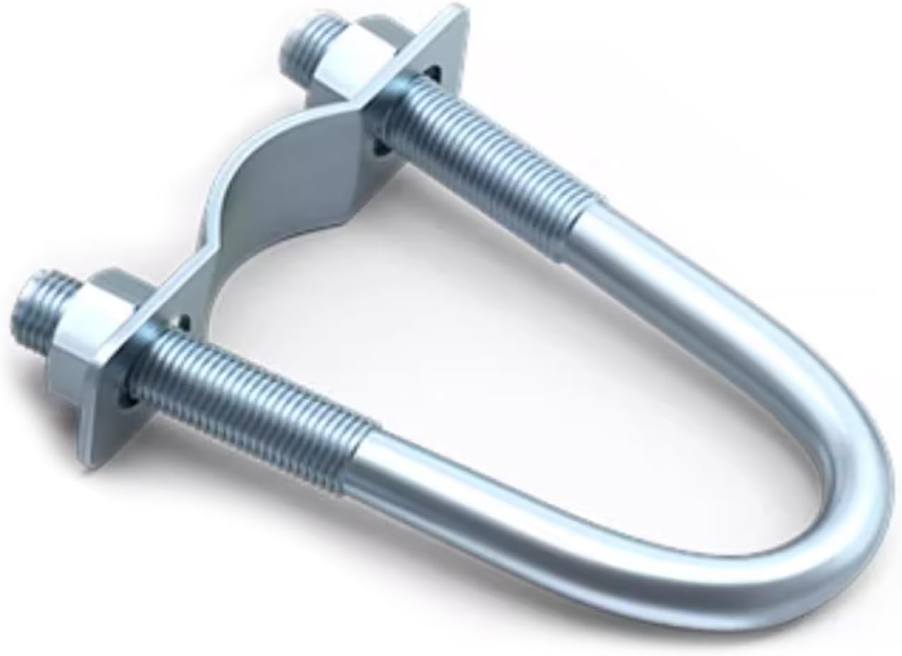 10pcs U-Bolt Pipe Clamp, Galvanized material for 1"x3/4" OD Pipe (25x32mm) with Nuts for Guardrail Fence Automotive Exhaust