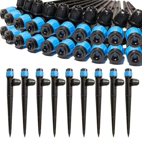 100Pc Fountain Drip Irrigation Emitters Sprayer Adjustable Micro Sprinkler Heads 360 Degree Drip Line System Parts Drippers for Garden