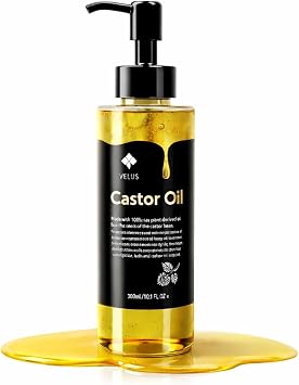 VELUS Castor Oil, 10.1 fl oz 300 ml, Castor Oil, Base Oil, Hexane Free, Drying, Moisturizing, Domestic Purified