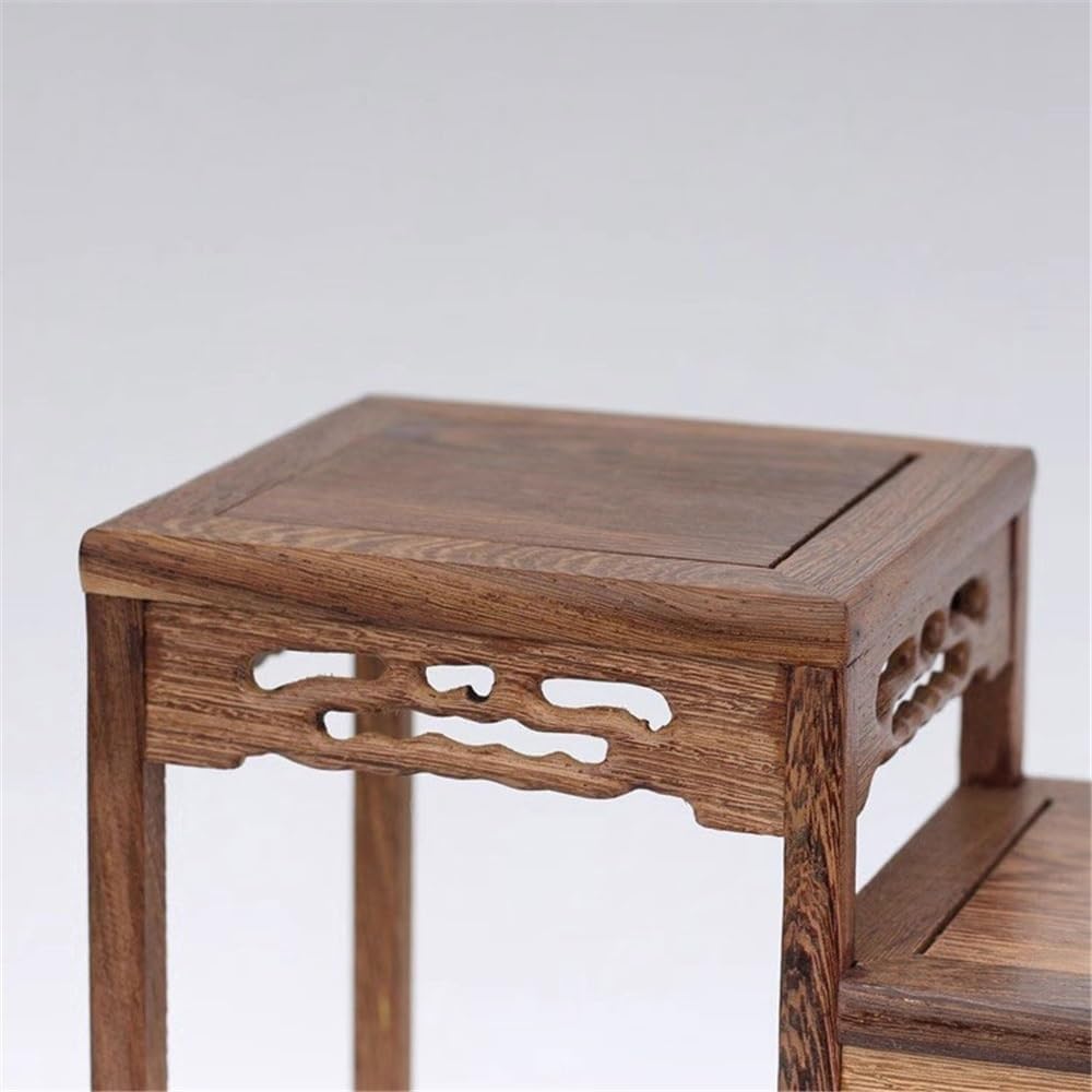 GEK208130花瓶台座スタンドマルチプラットフォームマホガニーディスプレイラック、盆栽金魚鉢ホルダー ホームオフィスデコレーショ