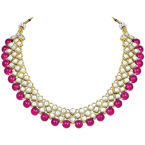 Image of Peora Kundan Faux Pearl Necklace & Jewelry Set Gift for Women