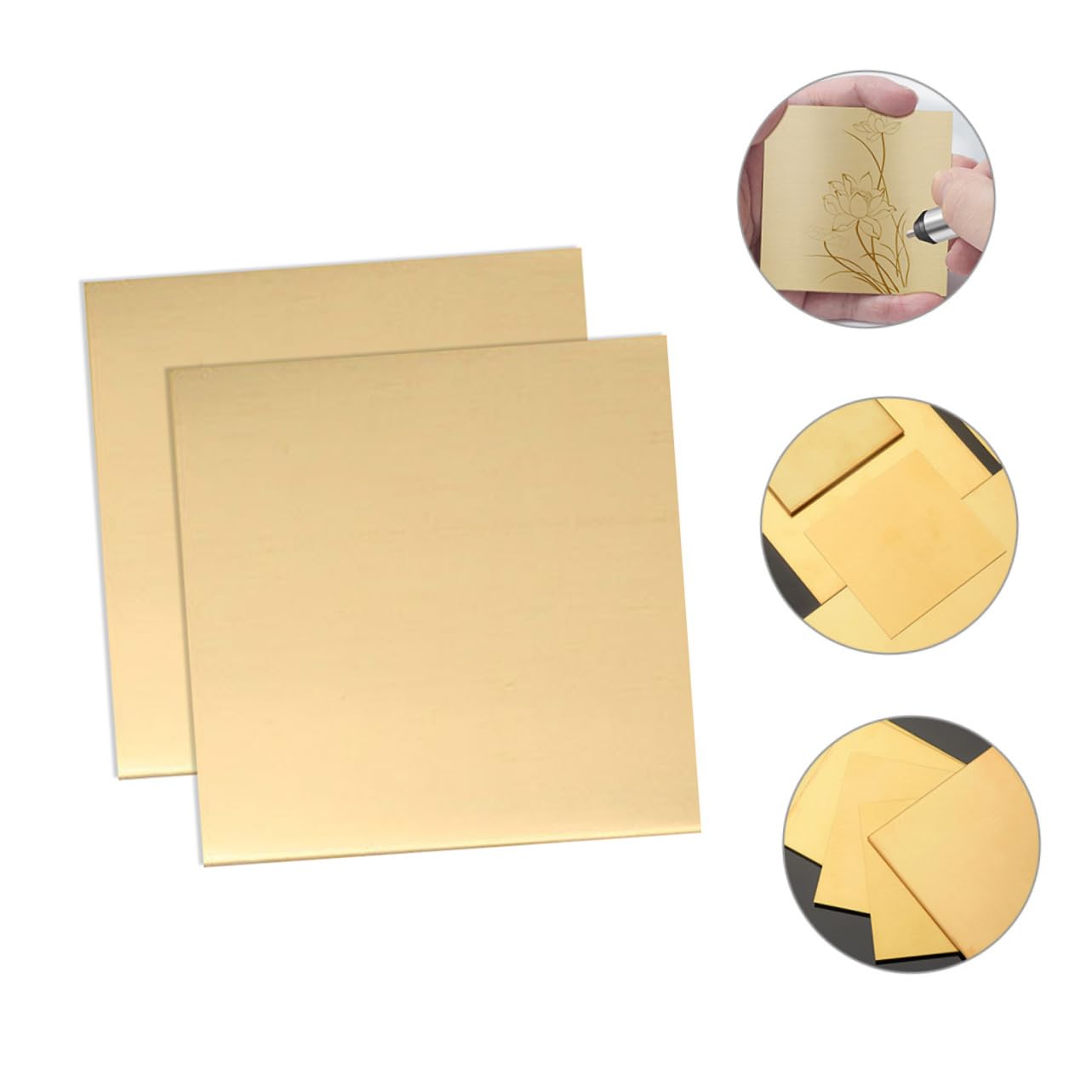 GLEAVI 2pcs DIY Jewelry Metal Sheets Brass Plate for Crafting Sturdy Brass Sheets for Jewelry Carving DIY Crafting Projects