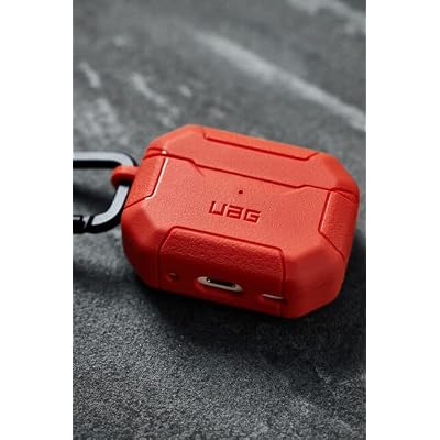 UAG Designed for AirPods Pro Case (2nd Generation 2022) Scout Rust Red - Premium Rugged Hard Shell Full Protective Case Cover with Detachable Keychain Carabiner by URBAN ARMOR GEAR
