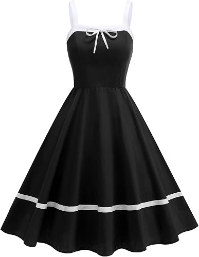 40s 50s Vintage Dresses for Women 1950s Spaghetti Straps 50's Rockabilly Dresses