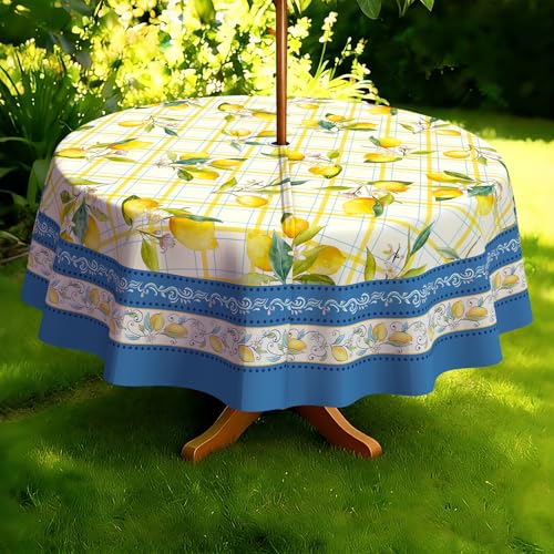 ysnifeiw Outdoor Tablecloth with Umbrella Hole Elegant Zipper Patio Table Cloth for Outdoor Patio Garden Yard Decor