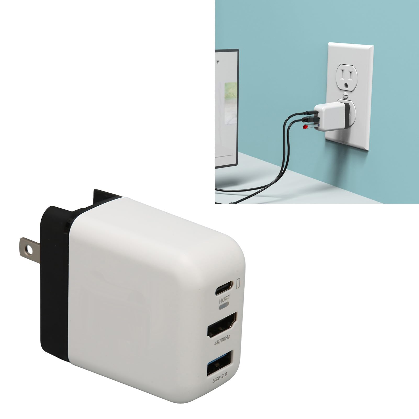Adattatore per Caricabatterie Dock per Switch OLED, Caricabatterie Rapido 3 in 1 GaN PD 36W Caricatore USB C Dock Station per TV Uscita HDMI per Smartphone e Tablet Android