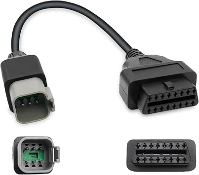 6Pin to 16Pin Motorcycle 6 Pin OBD Diagnostic Cable Adapter, CAN OBD2 OBDII Diagnostic Tool Fit for BRP Moto ATV UTV Motorcycle Bike Clut, Not fit for seadoo and Not for Jet Skis.