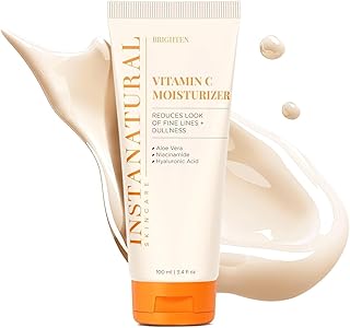 Vitamin C Moisturizer Face Cream, Brightens and Reduces the Look of Fine Lines and Wrinkles, Moisturizing Lotion for Dry Skin, with Hyaluronic Acid, 3.4 FL Oz