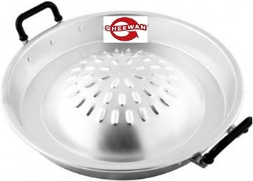 Aluminium Pan Grill BBQ Mookata Thai Style 12 Inch, Silver
