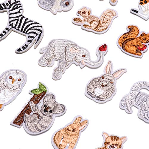 Mscftfb 21 Pieces Zoo Animals Iron On Patches Cute Embroidered Panda Giraffe Lion Flamingo Squirrel Rabbit Sewing Patches Appliques For Shoes Clothes Backpacks Embellishments #TOP3
