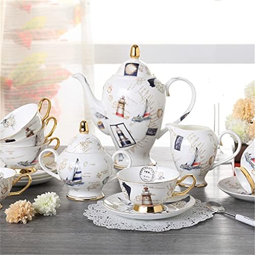 XIULAIQ Tea Set Coffee Set European Porcelain Tea Set Ceramic Pot Sugar Bowl Coffee Cup Teapot Tea Set Supplies (Color : A, Size : As the picture shows)