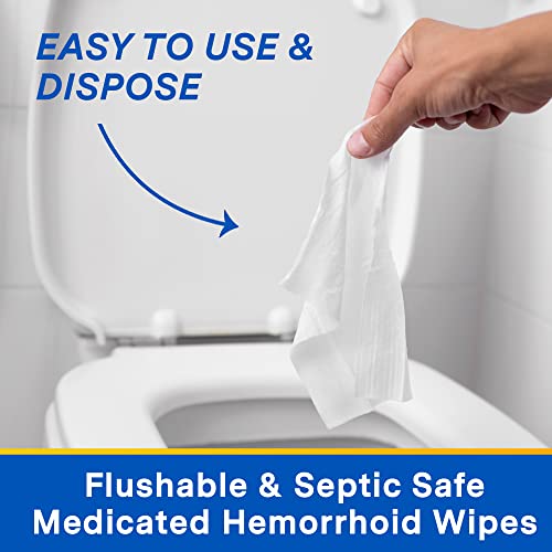 Curist Hemorrhoidal Medicated Wipes W/Aloe Vera & 50% Witch Hazel For Hemorrhoids - Flushable Hemorrhoid Wipes - Soothe & Reduce Hemorrhoid Discomfort (144 Count Witch Hazel Wipes) #TOP4