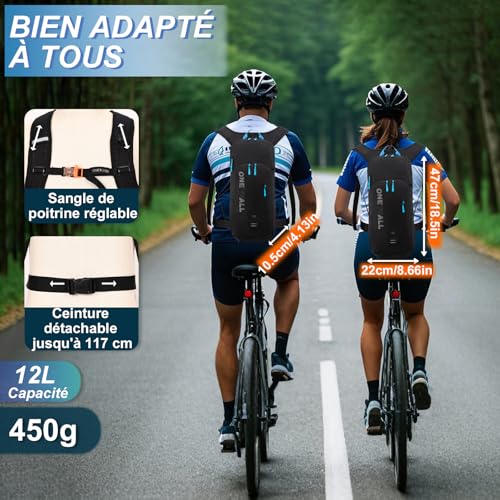LOCAL LION 12L Sac à Dos de Vélo Sac de Bicyclette Randonnée Alpinisme Montagne Sport Camping Course Sac Cyclisme Ultraléger Respirable Unisexe – vue 2