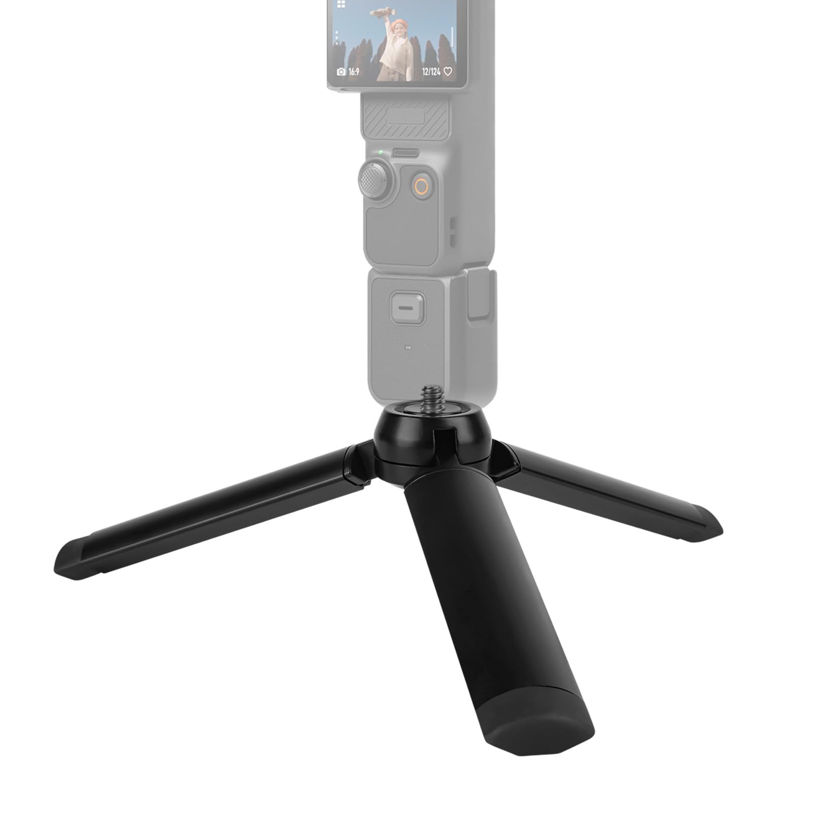 GEEKRIA Metal Mini Tripod for Action Camera, Desktop Tabletop Stand Compact, Portable Travel, Compatible with DJI Osmo Pocket 3, Action 5 Pro Camera (Small/Black)