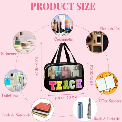 Kovewon Borsa Trasparente, Nero-Insegna, Trasparente, Nero-Insegnare, Trasparente - 4