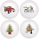Mary Lake-Thompson Holiday Truck with Black Lab 8.75-inch Melamine Plates, Set of 4