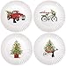 Mary Lake-Thompson Holiday Truck with Black Lab 8.75-inch Melamine Plates, Set of 4