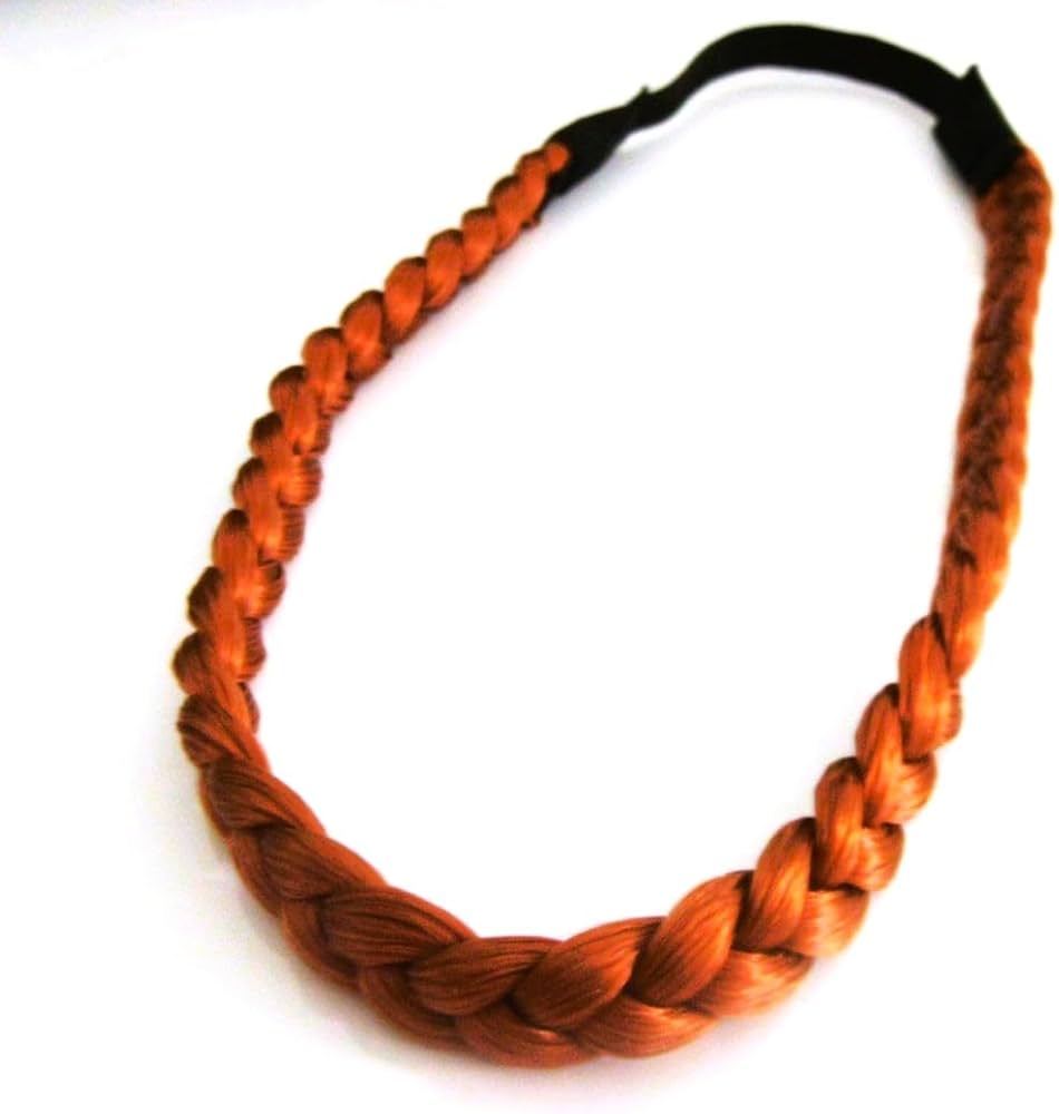 Handmade Braided Headbands Hair Hoops Elastic Stretch Headwrap Amazon.com : Oplira Braided Headband With Tooth Wide Braid  main image 2
