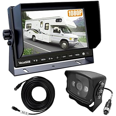 VECLESUS Backup camera for Truck,7'' Color LCD Display and Night Vision IP68 Wtaerproof Digital Best Backup Camera+ 66ft Extension Cable for RV,Truckks,Buses,Vans,Caravans,Campers,Yachts Cover