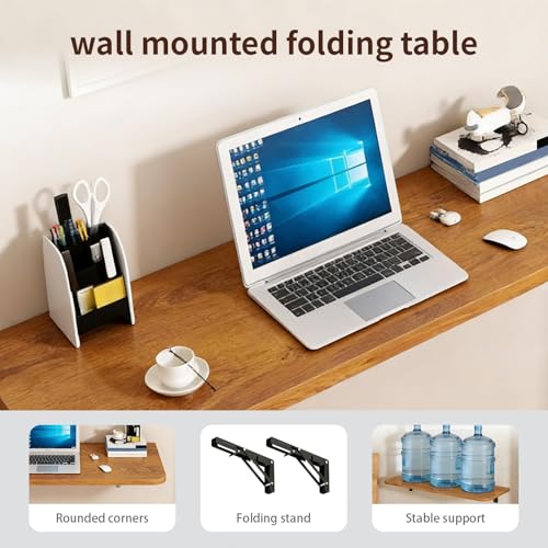 Bureau mural rabattable gain de place - Table murale pliante 120cm - 7