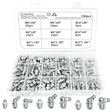 190 STK Schmiernippel Sortiment, M6 M8 M10 Schmiernippel Set für...